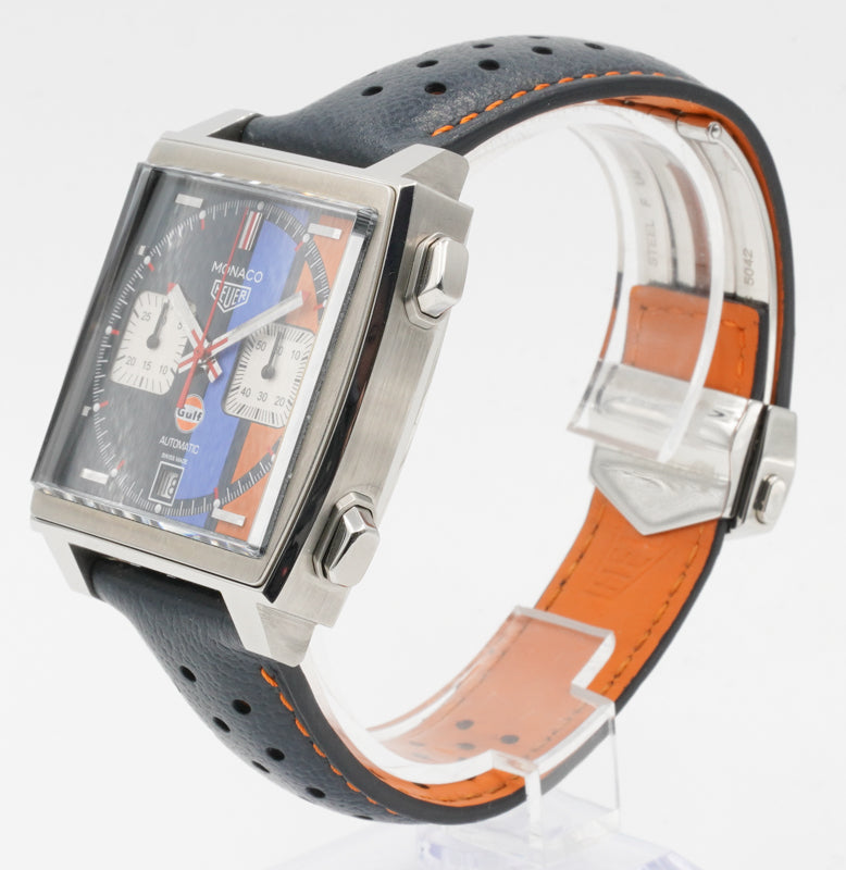 SOLD - TAG Heuer Monaco CAW211R.FC6401 Gulf Edition on Leather Strap 39mm