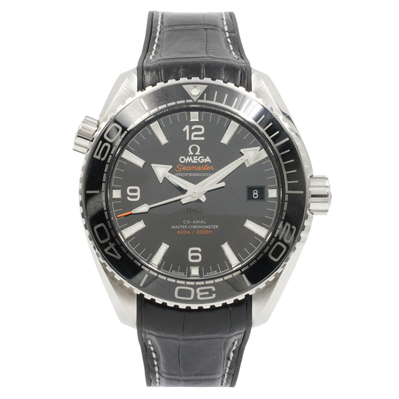 SOLD - 8/27/22 - Omega Seamaster Planet Ocean 215.33.44.21.01.001 Black Dial on Strap 44mm