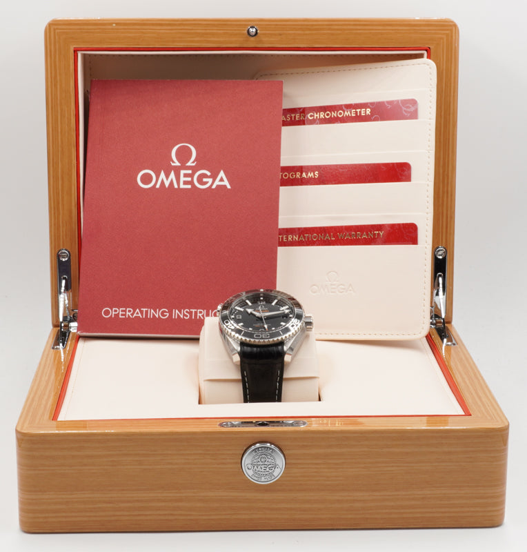 SOLD - 8/27/22 - Omega Seamaster Planet Ocean 215.33.44.21.01.001 Black Dial on Strap 44mm