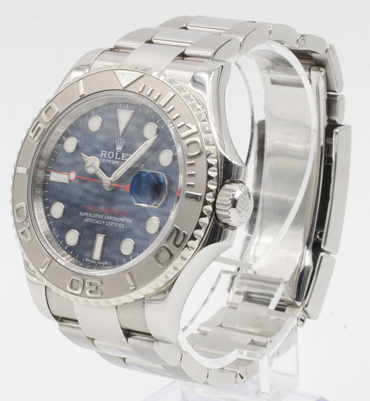SOLD - 8/02/22 - Rolex Yachtmaster 116622 Blue Dial Platinum Bezel 40mm