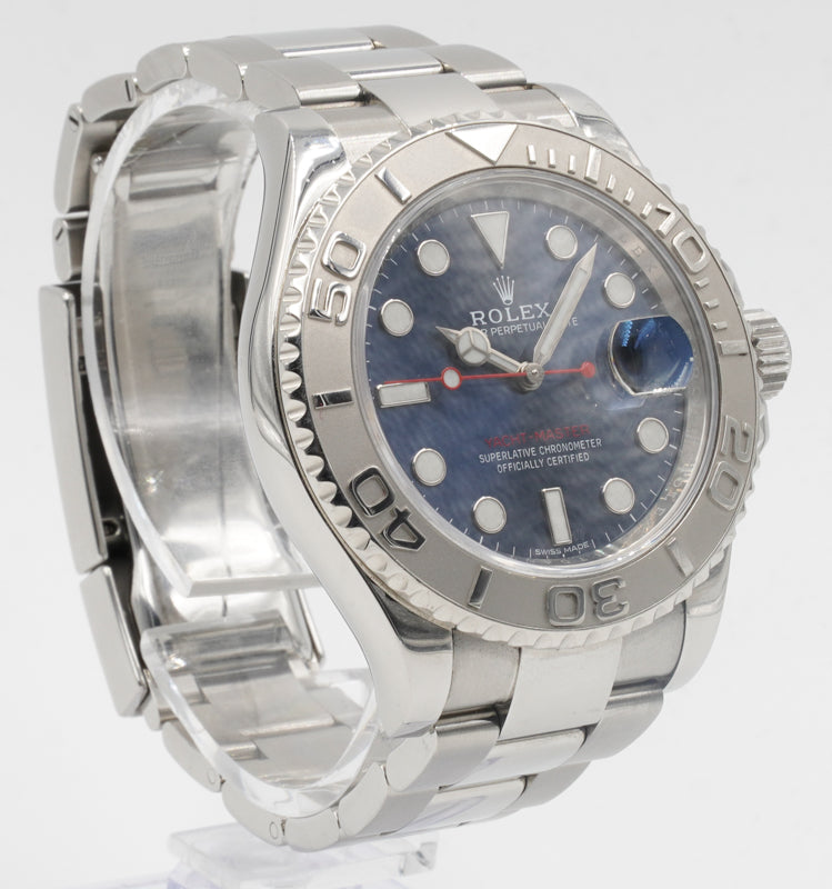SOLD - 8/02/22 - Rolex Yachtmaster 116622 Blue Dial Platinum Bezel 40mm