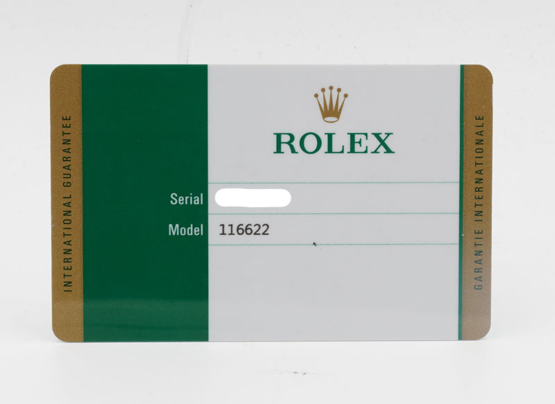SOLD - 8/02/22 - Rolex Yachtmaster 116622 Blue Dial Platinum Bezel 40mm
