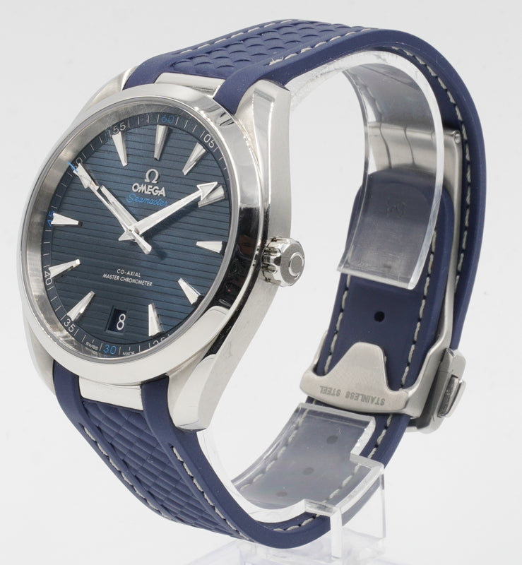 SOLD - 7/23/22 - Omega Seamaster Aqua Terra Blue 220.12.41.21.03.001 B&P '22 Rubber Strap 41mm