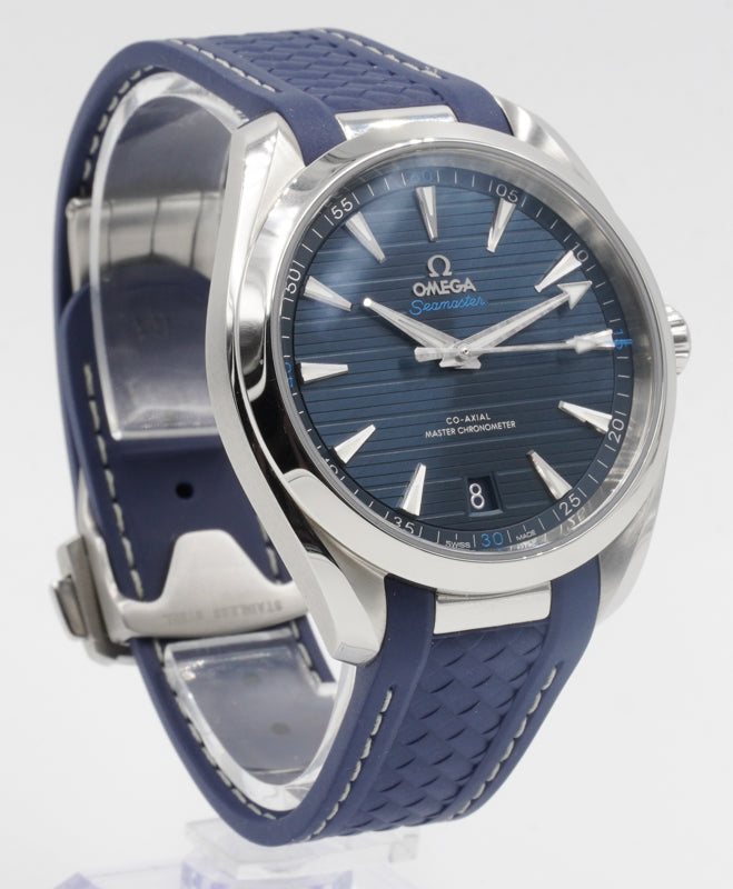 SOLD - 7/23/22 - Omega Seamaster Aqua Terra Blue 220.12.41.21.03.001 B&P '22 Rubber Strap 41mm