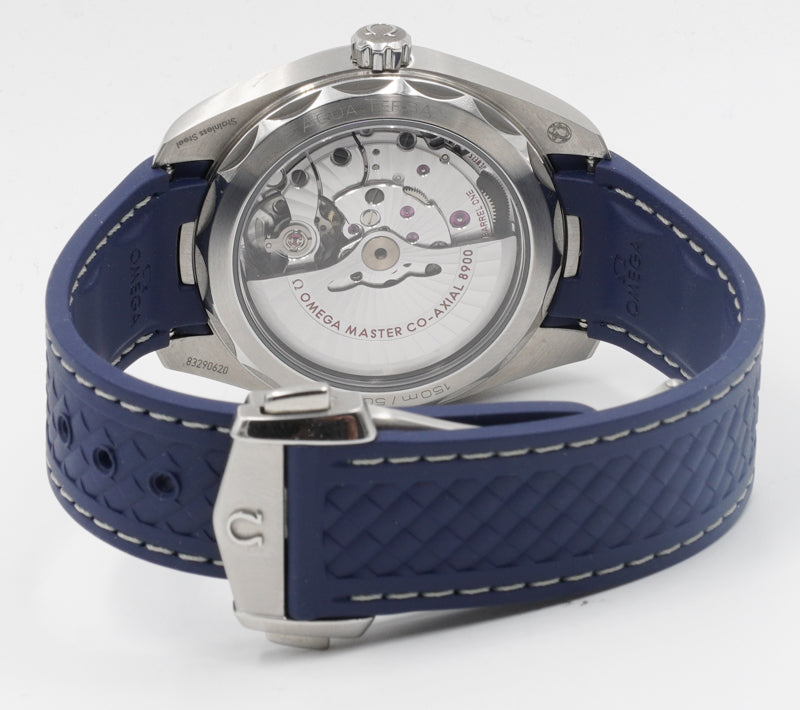 SOLD - 7/23/22 - Omega Seamaster Aqua Terra Blue 220.12.41.21.03.001 B&P '22 Rubber Strap 41mm