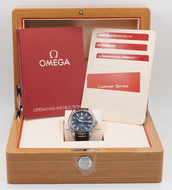 SOLD - 7/23/22 - Omega Seamaster Aqua Terra Blue 220.12.41.21.03.001 B&P '22 Rubber Strap 41mm