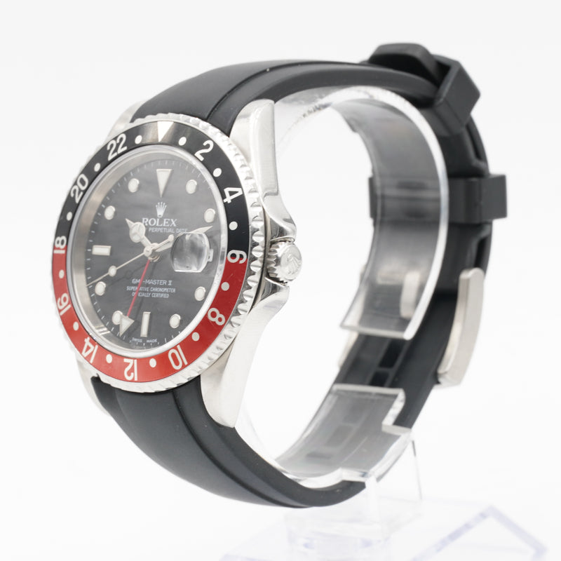 SOLD - Rolex 16710 GMT-Master II Coke B&P Black & Red Bezel 40mm