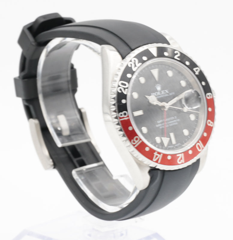 SOLD - Rolex 16710 GMT-Master II Coke B&P Black & Red Bezel 40mm
