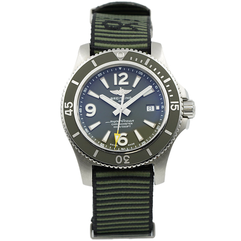 SOLD - Breitling Superocean 44mm Outerknown Green Dial A17367A11L1W1 B&P
