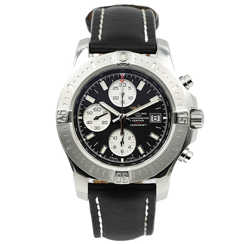 SOLD - Breitling Colt Black Dial Chronograph B&P A1338811/BD83