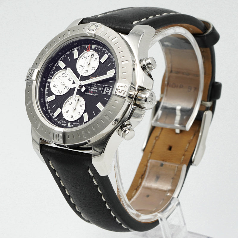 SOLD - Breitling Colt Black Dial Chronograph B&P A1338811/BD83