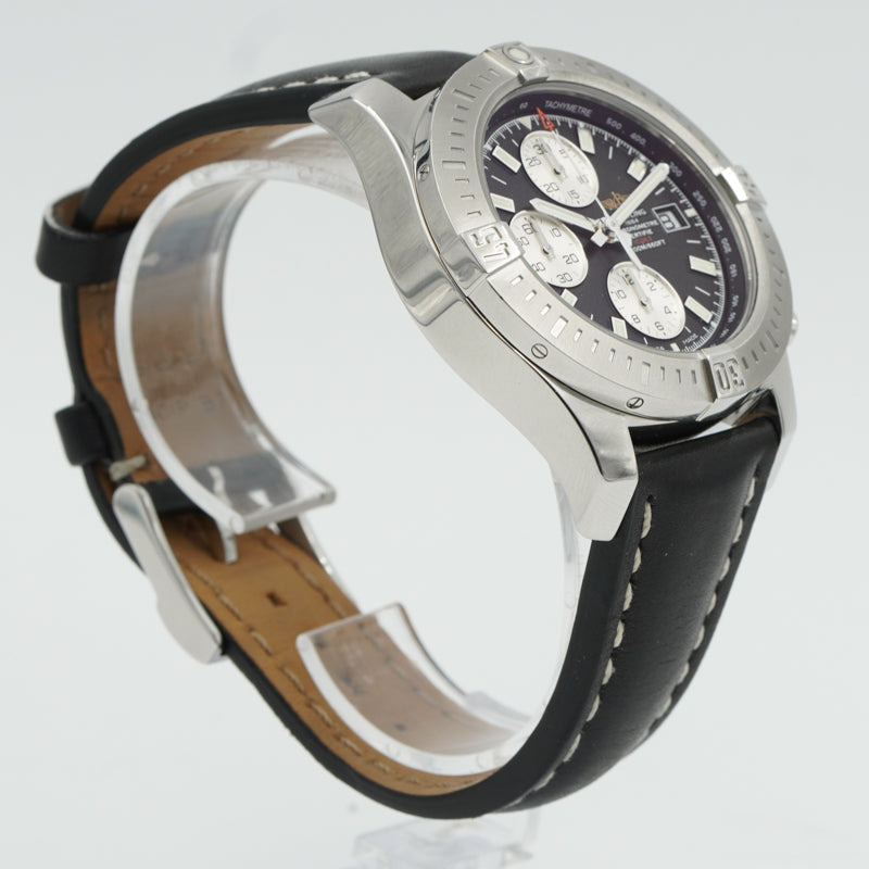 SOLD - Breitling Colt Black Dial Chronograph B&P A1338811/BD83