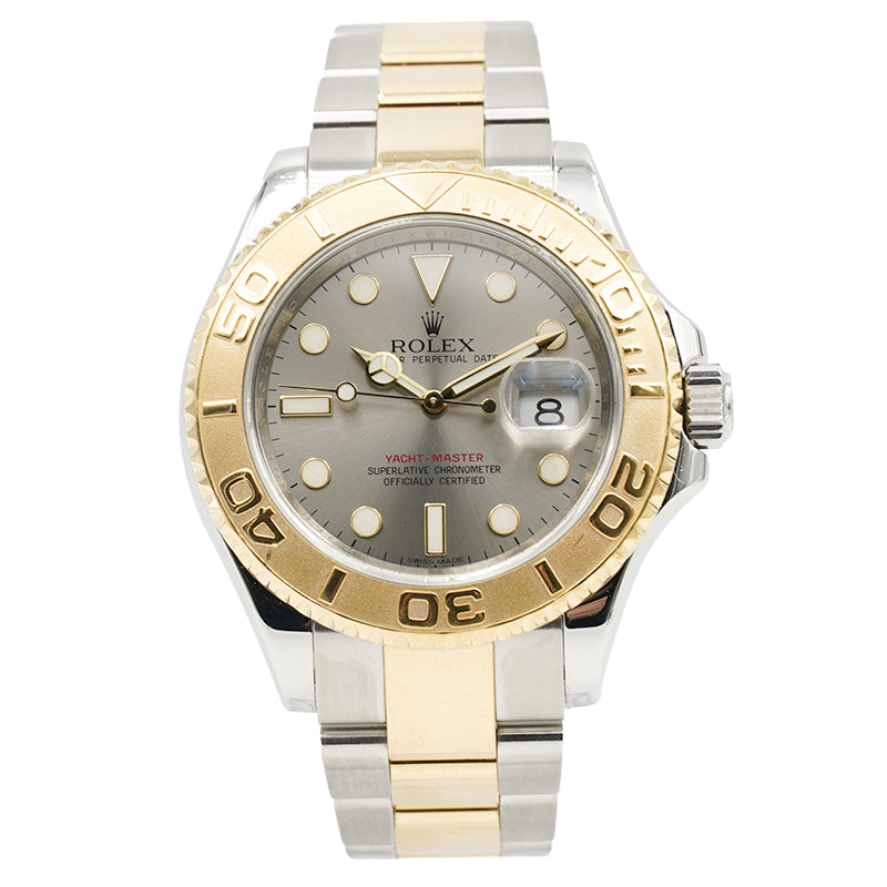SOLD - Rolex Yacht-Master 16623 Grey Dial B&P 40mm Two-Tone 18K Gold