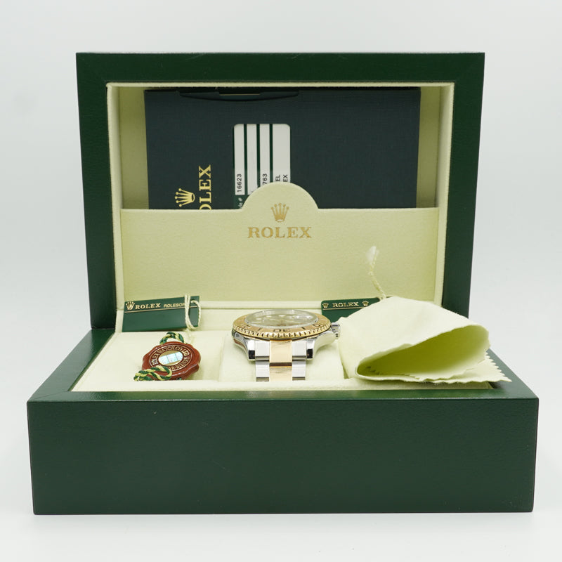 SOLD - Rolex Yacht-Master 16623 Grey Dial B&P 40mm Two-Tone 18K Gold