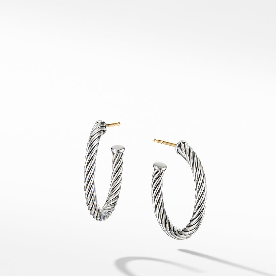 David Yurman Small Cable Hoop Earrings- E14507 SS