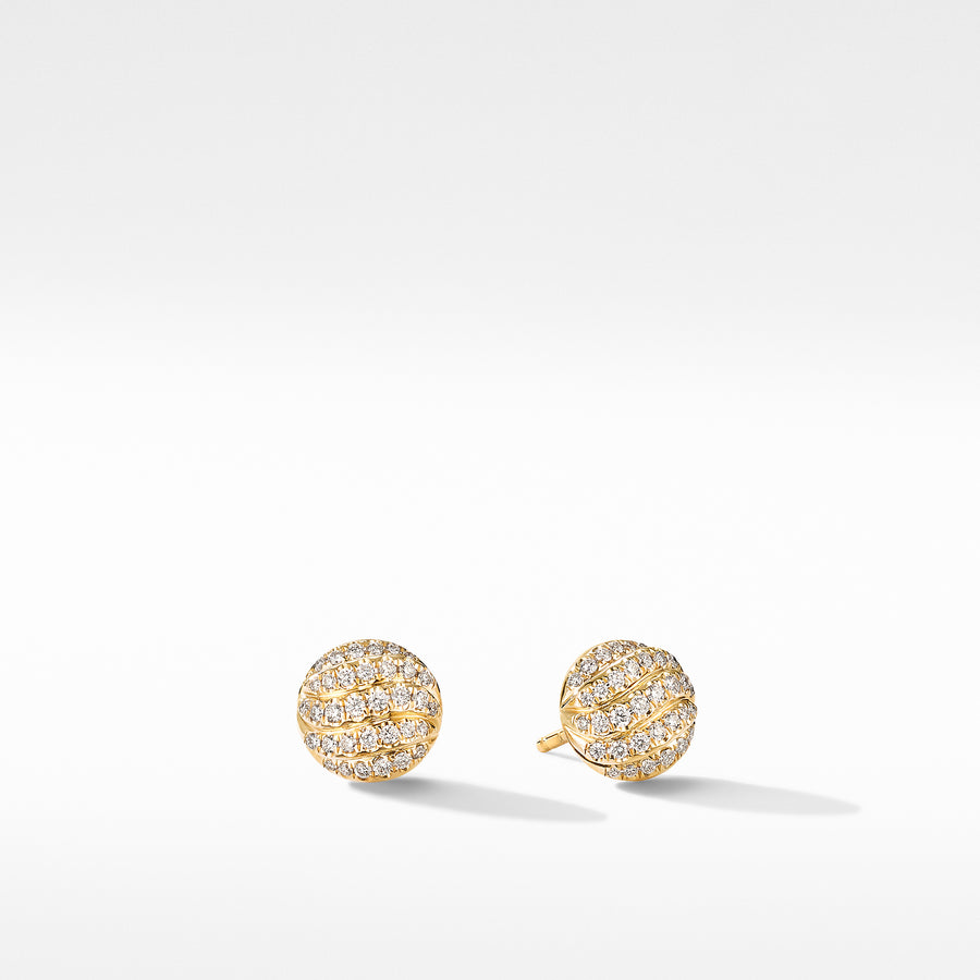 David Yurman Mini Cable Stud Earrings in 18k Gold with Diamonds- E16206D88ADI