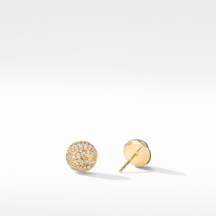 David Yurman Mini Cable Stud Earrings in 18k Gold with Diamonds- E16206D88ADI