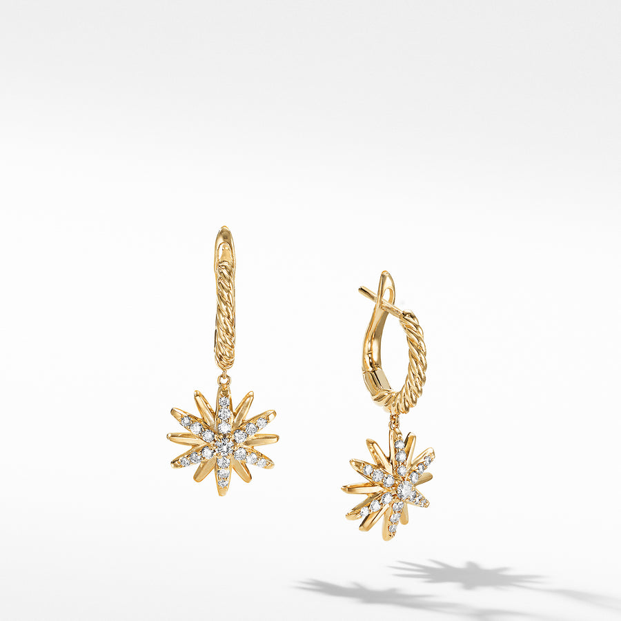 David Yurman Starburst Drop Earrings in 18k Gold with Pave Diamonds- E16434D88ADI
