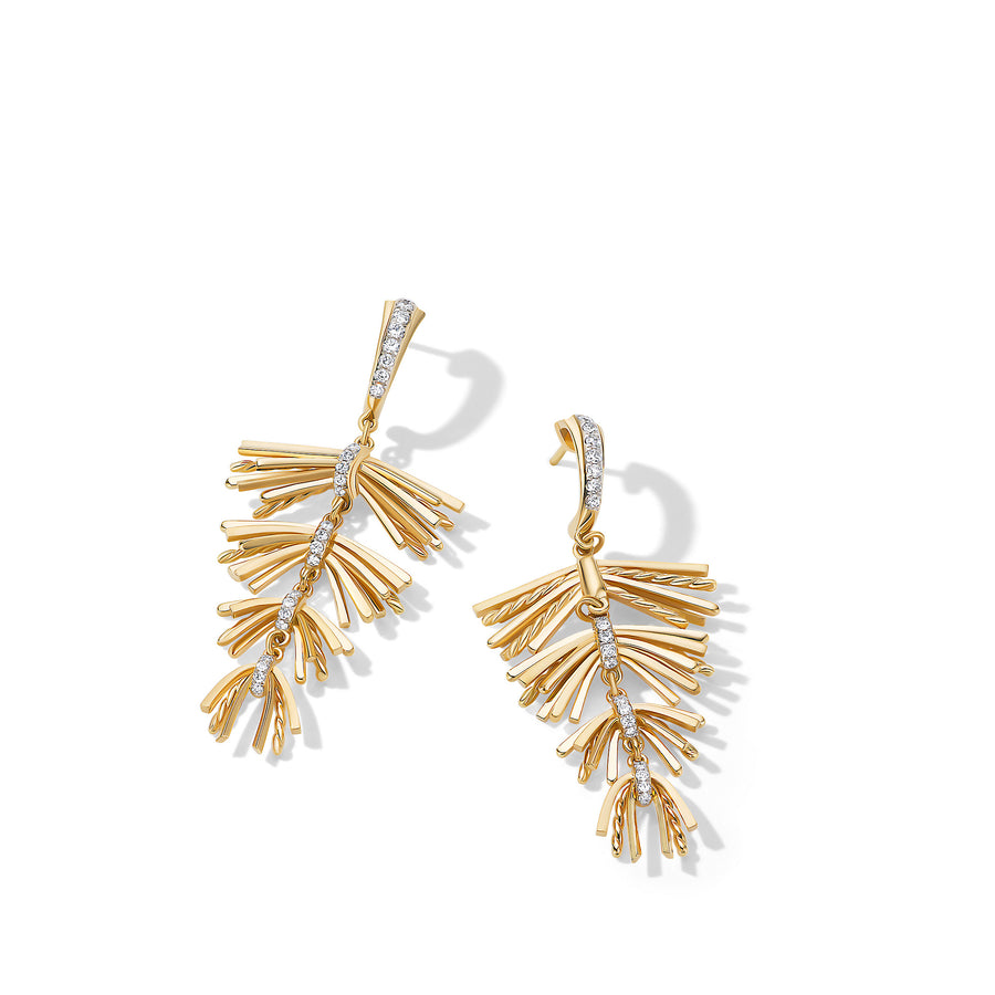 David Yurman Angelika™ Fringe Drop Earrings in 18K Yellow Gold with Pavé Diamonds- E16961D88ADI