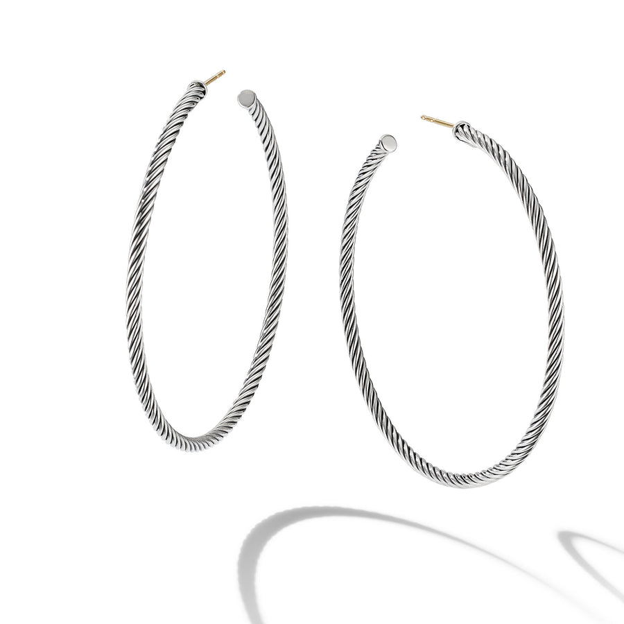 David Yurman Sculpted Cable Hoop Earrings - E16992SS