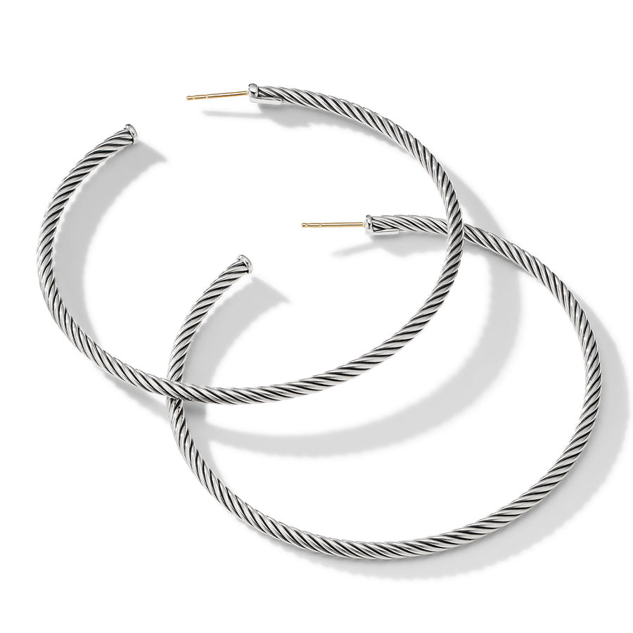 David Yurman Sculpted Cable Hoop Earrings - E16992SS