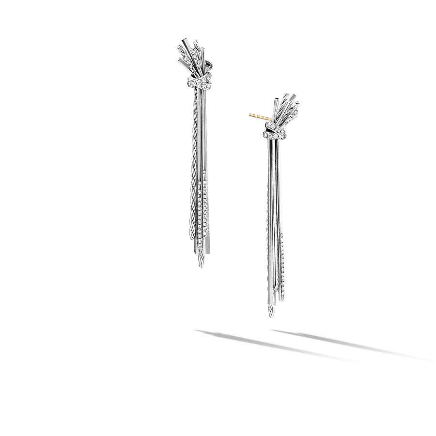 David Yurman Angelika Long Drop Earrings with Pave Diamonds- E17124DSSADI