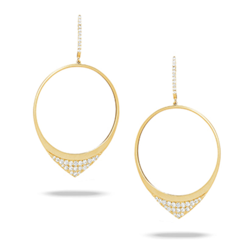 Doves 18k Yellow Gold Fibonacci Earrings with Diamonds- E7820