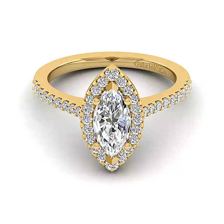 Gabriel & Co 14k Gold Marquise Halo Diamond Engagement Ring - ER6419M4W44JJ