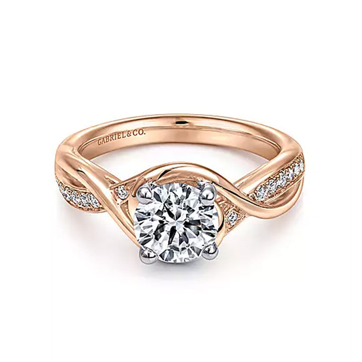Gabriel & Co 14k Gold Round Twisted Diamond Engagement Ring - ER10315W44JJ