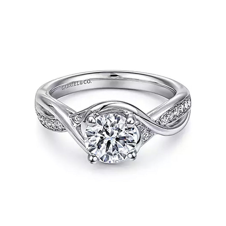 Gabriel & Co 14k Gold Round Twisted Diamond Engagement Ring - ER10315W44JJ