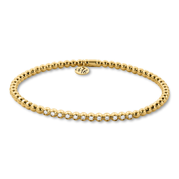Hulchi Belluni Tresore 18K Gold Bezel Set Diamond Stretch Bracelet- 21392