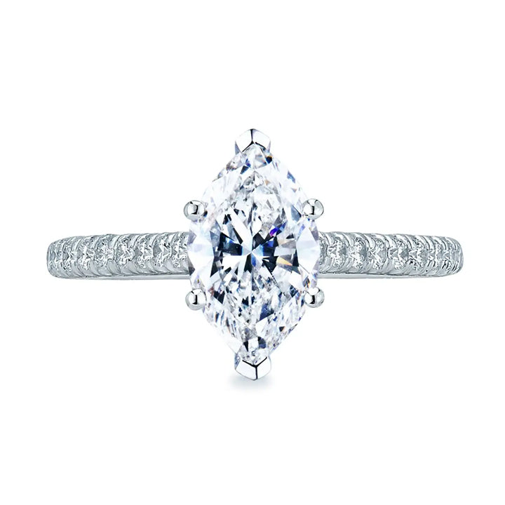 Tacori Platinum Petite Crescent Marquise Solitaire Engagement Ring- HT2546MQ10X5