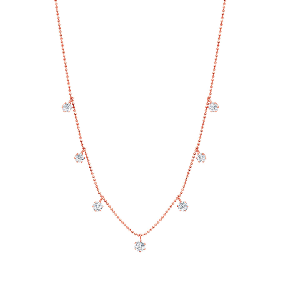 Graziela 18k Rose Gold 1.52ctw Floating Diamond Neckace- N-1433065R
