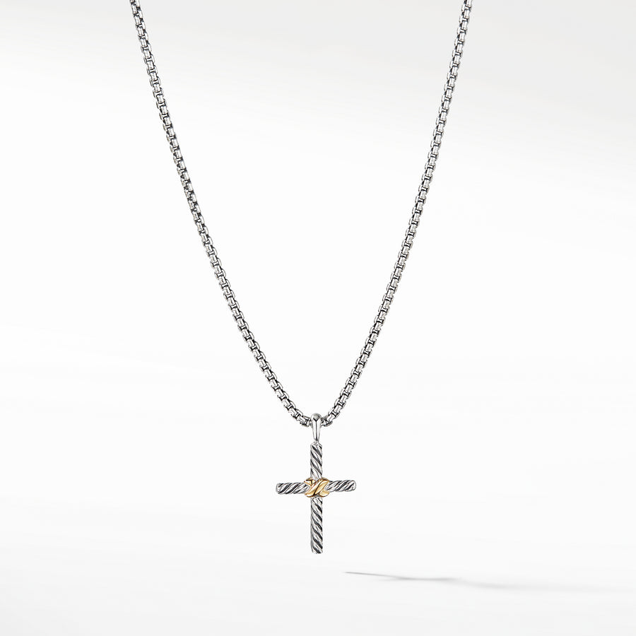David Yurman Petite X Cross Necklace with 14k Gold, 18