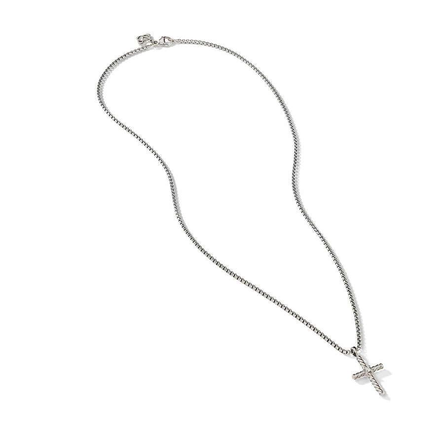 David Yurman Cable Classics Collection Cross Necklace with Diamond- N06545 SSADI18