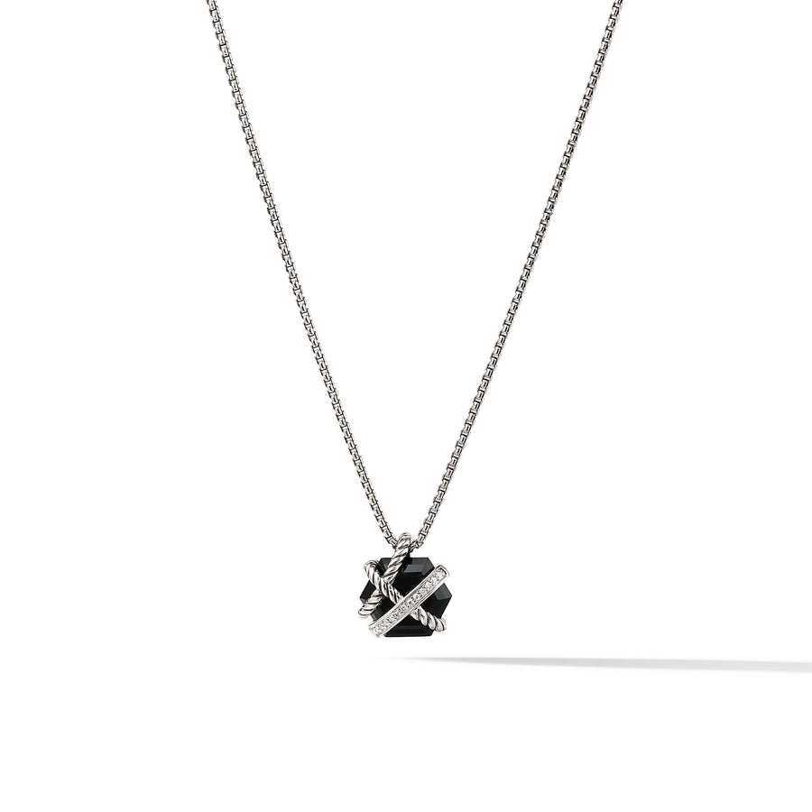 David Yurman Cable Wrap Necklace with Black Onyx and Diamonds- N11345DSSABODI17