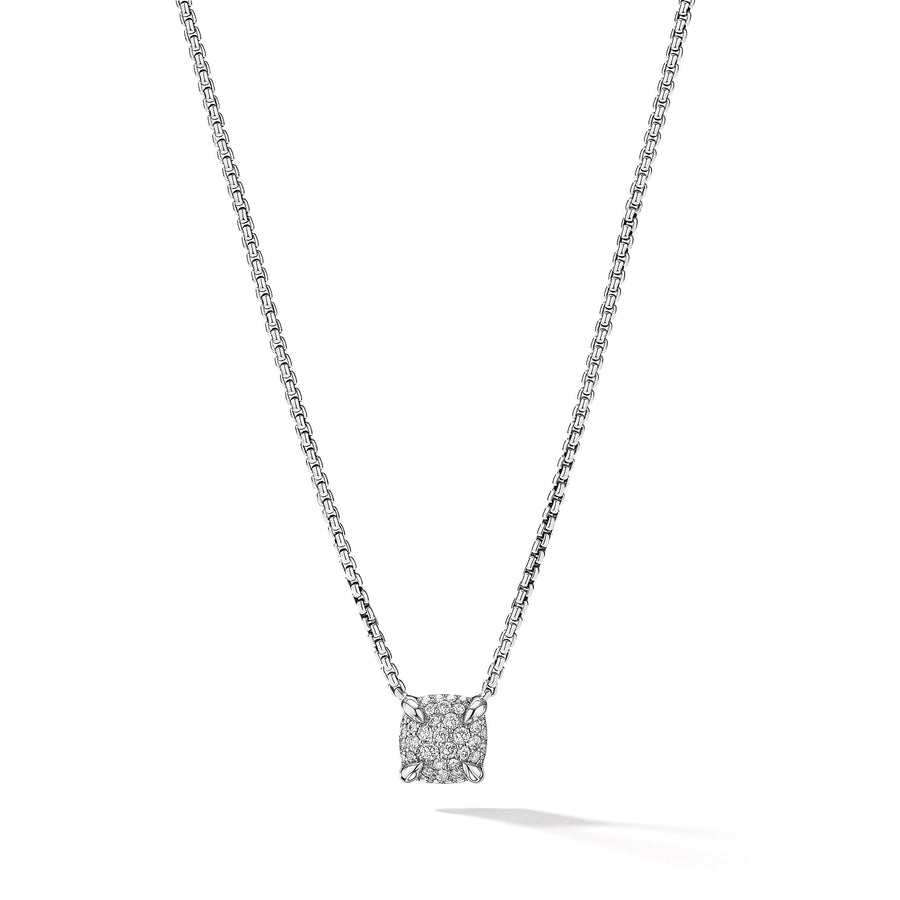 David Yurman Petite Chatelaine Pave Bezel Pendant Necklace with Full Pave Diamonds- N14291DSSADI18