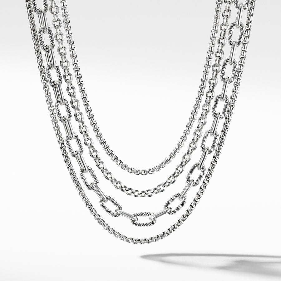 David Yurman Four-Row Mixed Chain Bib Necklace- N14562SS175