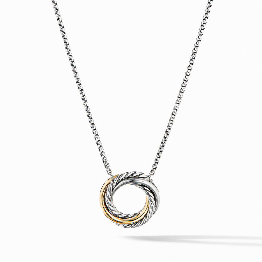 David Yurman Crossover Mini Pendant Necklace with 18k Gold- N16090 S817