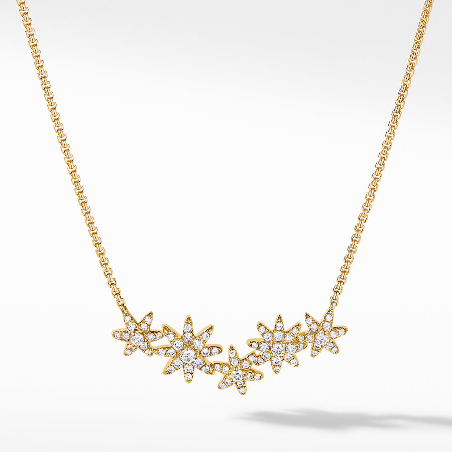 David Yurman Starburst Cluster Station Necklace in 18k Gold with Diamonds- N16338D88ADI