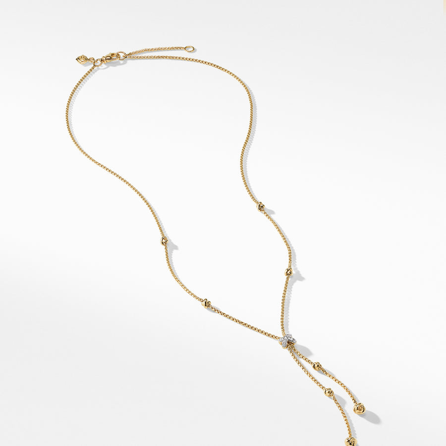 David Yurman Petite Helena Y Necklace in 18K Yellow Gold with Diamonds - N16504D88ADI