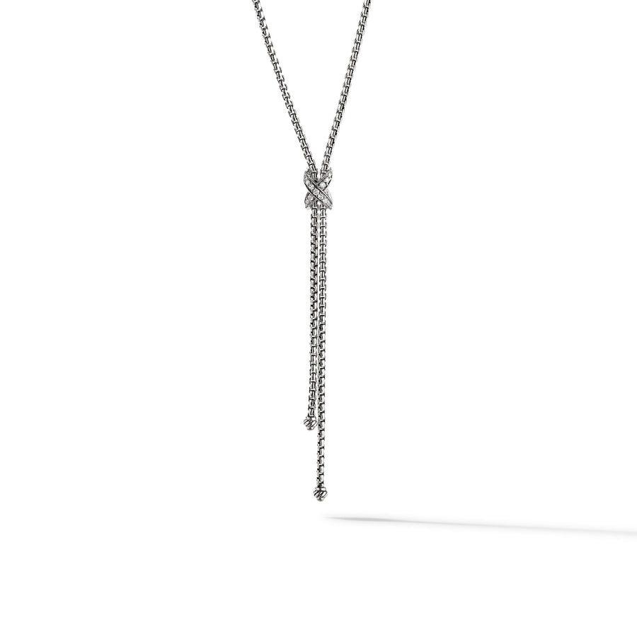 David Yurman Petite X Lariat Y Necklace with Pavé Diamonds - N16920DSSADI