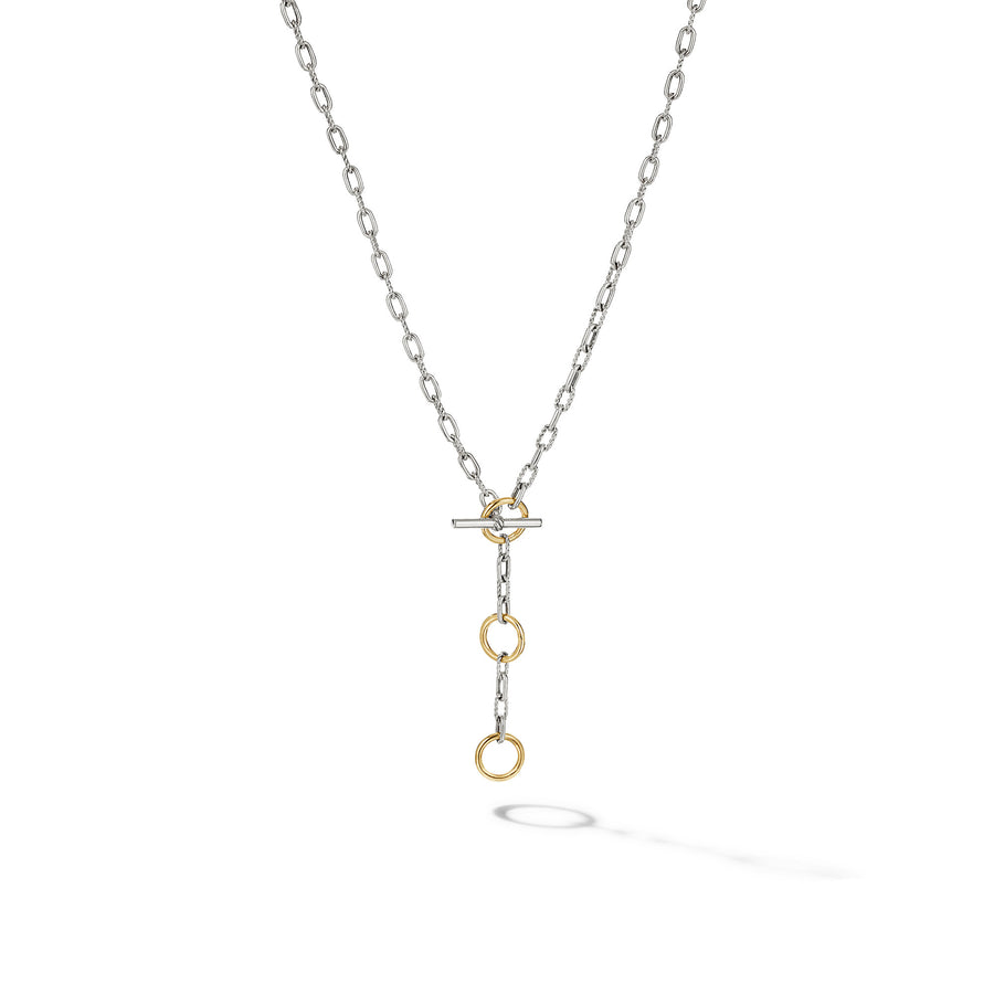 David Yurman DY Madison® Three Ring Chain Necklace with 18K Yellow Gold - N17036S8