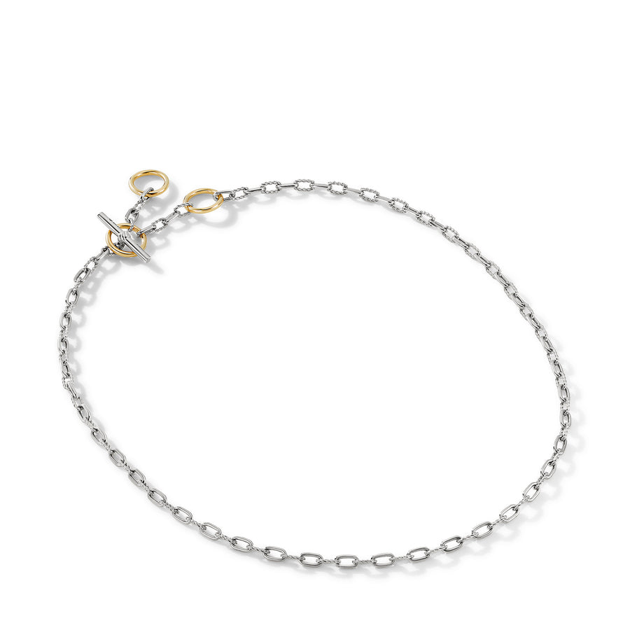 David Yurman DY Madison® Three Ring Chain Necklace with 18K Yellow Gold - N17036S8