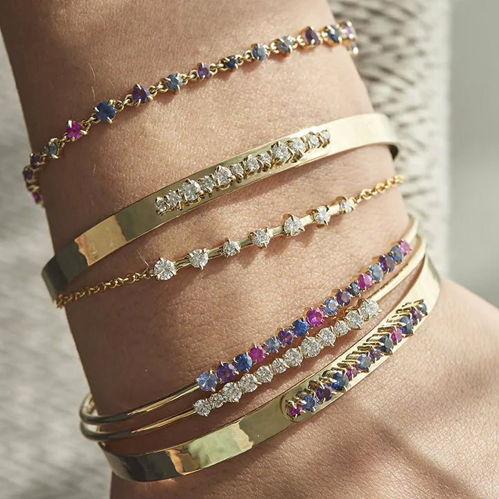 Phillips House 14K Yellow Gold Long Dusk Enchanted Wire Strap Bracelet- B1502DSKY