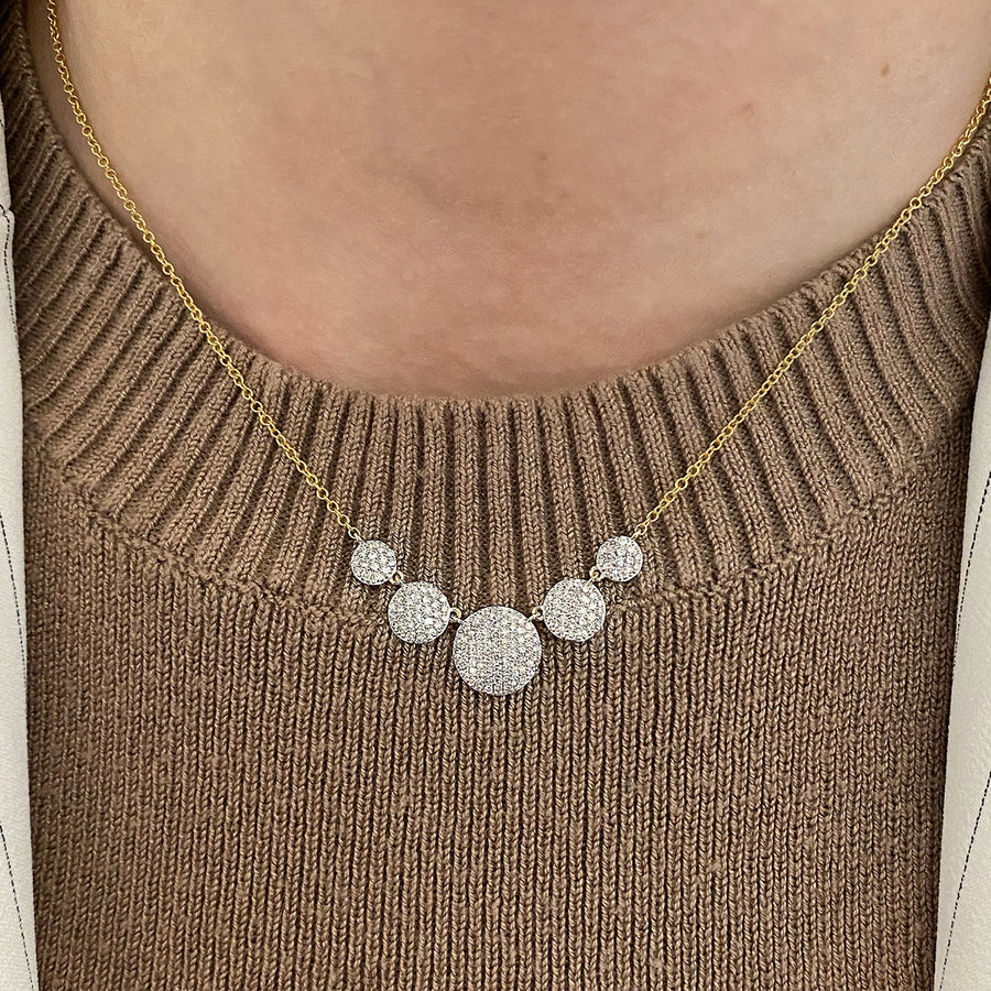 Phillips House 14K Yellow Gold 0.71ctw Diamond Graduated Infinity Station Necklace- N1735DY