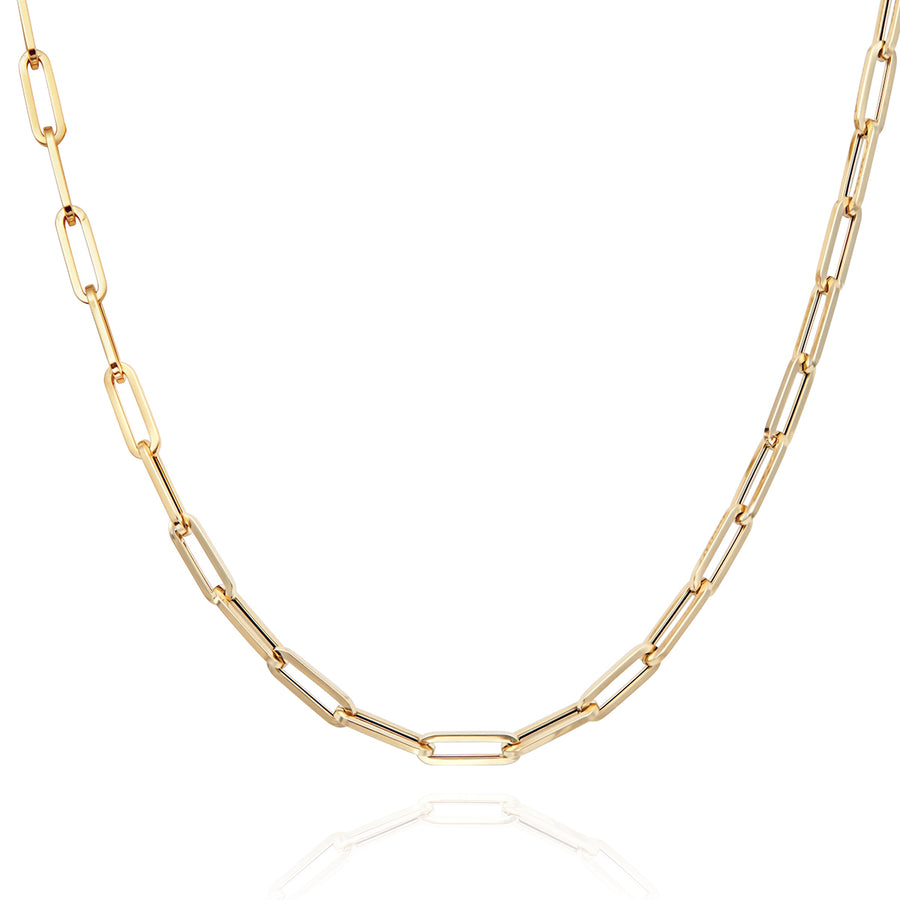 Paperclip Chain Necklace Adjustable 46cm/18' in 14k Solid Gold | Jewellery  by Monica Vinader