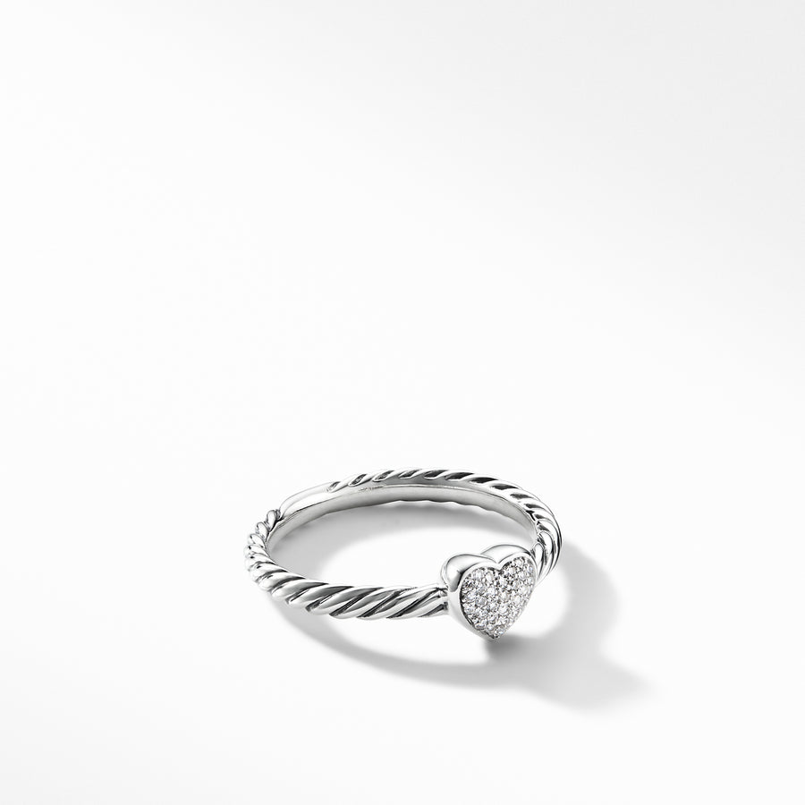 David Yurman Cable Collectibles Heart Ring with Diamonds- R09660 SSADI6