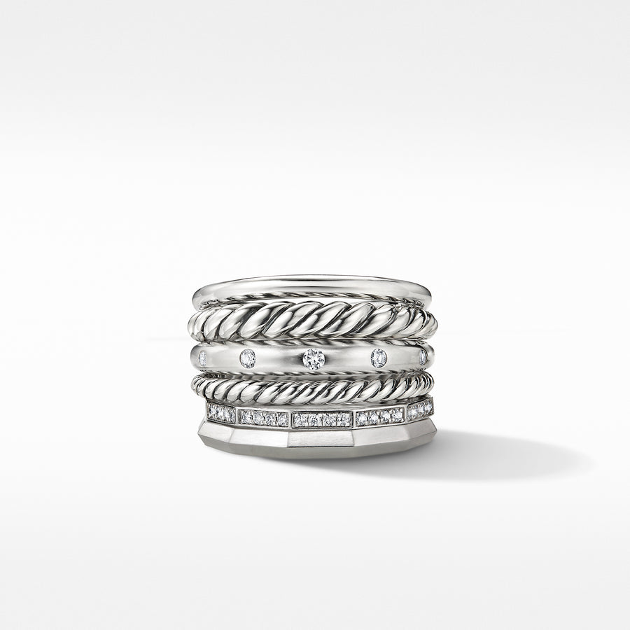 David Yurman Stax Wide Ring with Diamonds - R16231DSSADI
