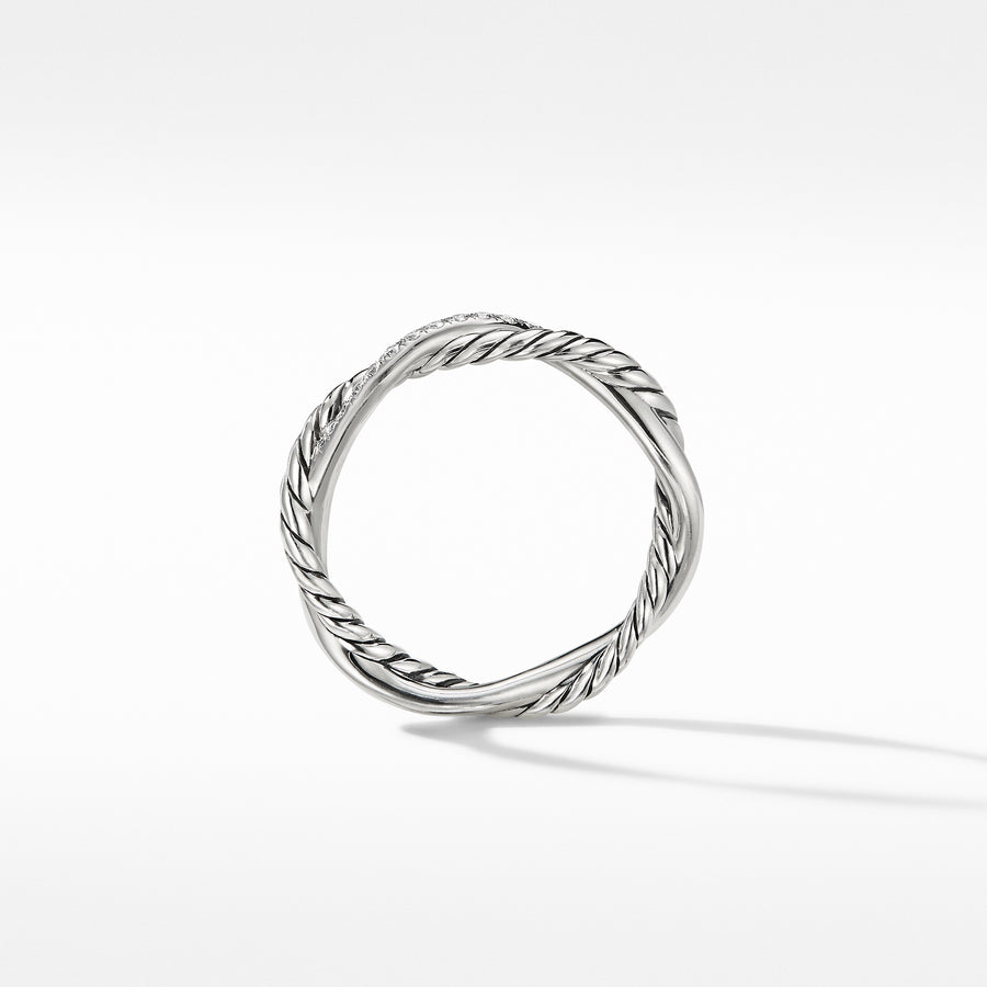 David Yurman Petite Infinity Twisted Ring with Pavé Diamonds - R16370DSSADI